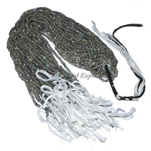 Labradorite 4 mm Diamond Cut Gemstone Beads Line - Product Image 1