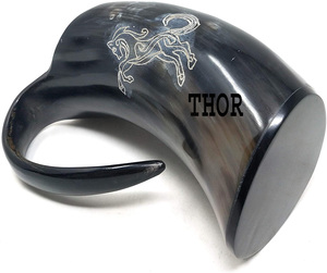 Diseño de caballo vikingo cuerno Tankard taza Color Natural - Product Image 5