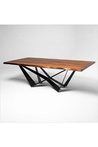 Bàn Ăn Bán Buôn Bữa Ăn Tối Walnut Bảng Bằng Gỗ Kim Loại Chân Sang Trọng Bàn Ăn Hiện Đại Tùy Chỉnh Giá Tốt Nhất - Product Image 5