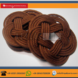 Juego de Posavasos de Yute Natural Hechos a Mano, Ecológicos y de Lujo, Posavasos y Alfombrillas Náuticas Premium - Product Image 2