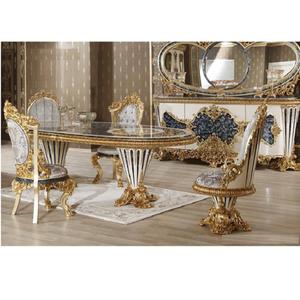 Juego de Mesa y Sillas de Comedor de Madera de Teca de Estilo Italiano de Lujo, Diseño Moderno Tallado a Mano, Tamaño Personalizable - Product Image 1