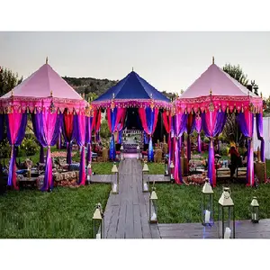 Açık hava düğün olay gölgelik mandalı fas gölgelik tarzı dökümlü düğün çadırı hint düğün Marquee gölgelik mandalı