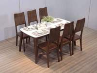 Ensemble de tables à manger et chaises, pour 6 places, table de café, en bois massif, métal, à personnaliser, nouveau, moderne