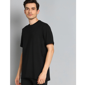 เสื้อยืดผู้ชาย OEM แบบกำหนดเอง แขนสั้น สีดำล้วน ผ้าฝ้าย 100% เสื้อยืดลำลอง เสื้อยืดออกกำลังกาย - Product Image 2