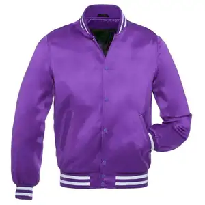 high Quality Retro Satin wholesale custom blank college unisex varsity/letterman jacket For Men And Women