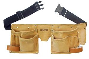 Bolsa de cinturón de herramientas de cuero genuino multifunción ISONZ TLB 2020 10 PK personalizable OEM ODM para sujetar herramientas - Product Image 2