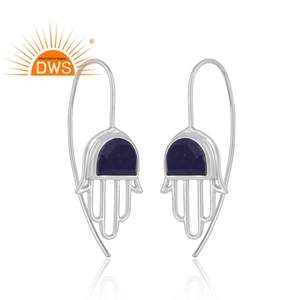 Pendientes de Plata de Ley de Calidad Superior con Piedras Preciosas de Lapislázuli, Colección Clásica al por Mayor - Product Image 2