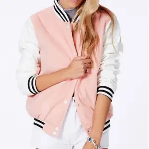 Trendy Pink Contrast Black Striped with White Long Sleeve Women's Jacket (GOTS)