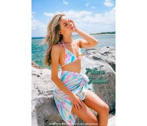 2026 Summer Tie Dye Boho Gypsy Lady <b>Sexy</b> Bikini Cover Dress Attractive Resort Wear <b>Women</b> Beach Appropriate Clothing Made <b>Cloth</b> - Product Image 1