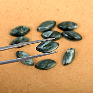 Cabujones Sueltos de Serafinita Clinoclor Natural en Forma de Marquesa de 14x7mm, Ideales para la Fabricación de Joyas - El Mejor Mayorista - Product Image 2