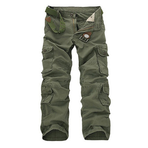 2025 hommes vêtements de travail d'été Cargo pantalon avec plusieurs poches léger toile en détresse lavage Style décontracté meilleure vente - Product Image 4