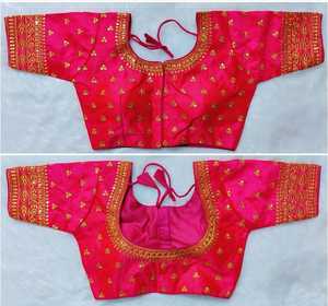 Branding bride-Blusa de material de seda con bordado jari, camisa de trabajo con bordado y manga, precio bajo en india - Product Image 2