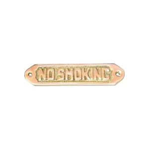 Premium Decorative No Smoking Brass Plaque Door <b>Plate</b> Vintage Metal Sign <b>Wall</b> Hanging Home Office and Hotel Decor Warning Sign - Product Image 1
