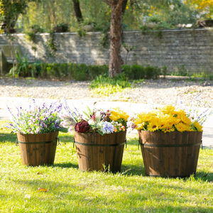 Pot de fleurs en bois rustique, pour l'intérieur et l'extérieur, Vintage, ferme, <span class=keywords><strong>jardin</strong></span> fait à la main, cercle en bois, jardinière - Product Image 1