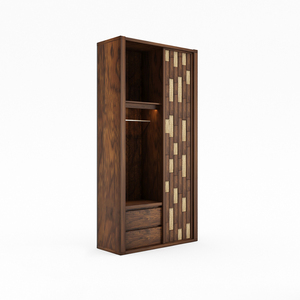 Armario Terra, Diseño Moderno y Contemporáneo, Muebles de Dormitorio de Diseño Natural, Armario de Madera, Mueble de Almacenamiento para el Hogar y Hoteles - Product Image 1