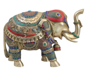 Statue d'éléphant en laiton |   Une statue unique à des fins décoratives et culturelles - Product Image 3