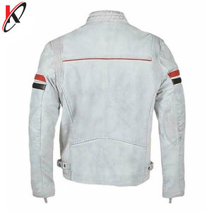 Blouson en cuir blanc pour homme 2025, à manches longues, imperméable, coupe-vent, respirant, taille sur mesure, vêtement d'extérieur d'hiver - Product Image 2