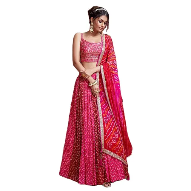 Heavy Exclusive Indian Designer colorful embroidered handwork Lehenga Choli with Blouse traditional custom clothing wholesale
