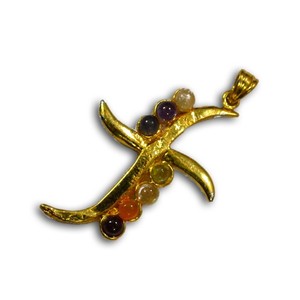 Best Saler of Cross Lehar Golden Chakra Metal Pendants : Cross Lehar Golden Chakra Metal Pendants for Sale - Product Image 1
