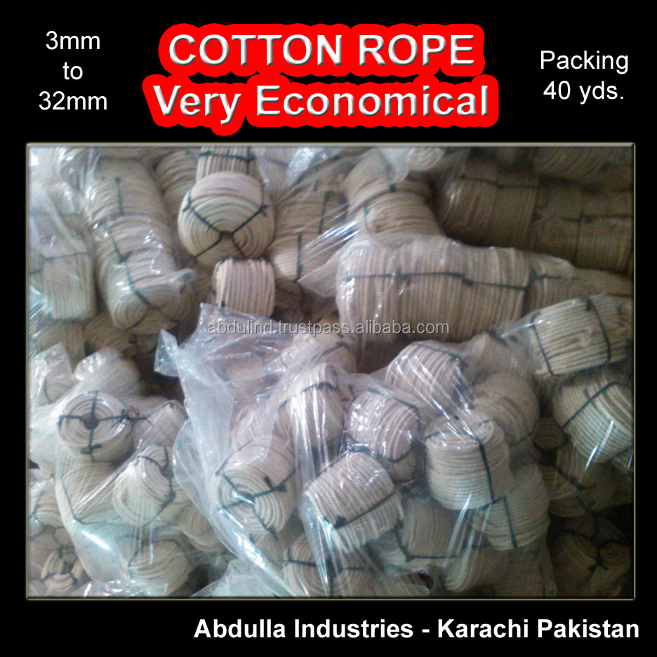 Хлопковая веревка, экономичная хлопковая веревка и хлопковая веревка, 2 нити, 3 нити, 4 нити, Упаковка: 40 ярдов упаковочная катушка