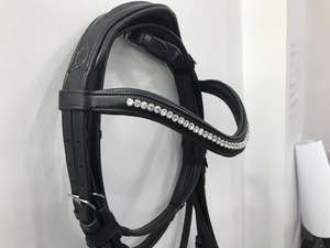 Brida de Cuero de Primera Calidad con Muserola de Caída y Riendas Antideslizantes, Equipo Ecuestre de Primera Calidad - Product Image 3