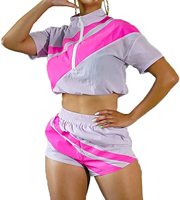 Ensemble décontracté 2 pièces pour femme, t-shirt léger coupe-vent à col en V de couleur unie et short de maternité pour l'été