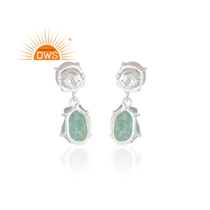 8ง่ามธรรมชาติสายรุ้งมูนสโตนและอควา Chalcedony พลอยหมั้นต่างหูเงินสเตอร์ลิงผู้หญิงต่างหูเครื่องประดับ - Product Image 4