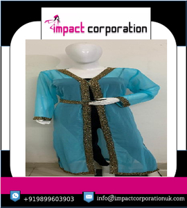 Robe Kaftan en mousseline de soie Abaya dubaï pour femmes, Cardigan ethnique de travail à la main, vêtements modeste, robe musulmane, Kimono, nouvelle mode - Product Image 3