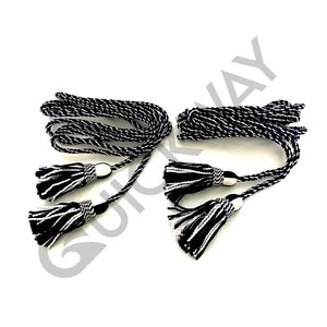 Cordones de corneta de color blanco y negro personalizados Uniforme ceremonial y accesorios con acabado recubierto para prendas - Product Image 2
