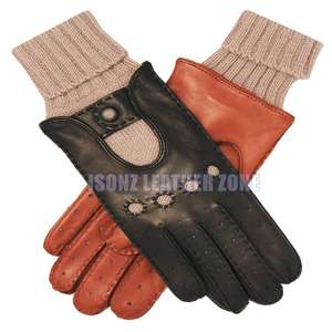 Gants d'hiver en peau de mouton pour femme, longueur poignet, motif serpent en daim, doublure velours, pour toutes les saisons - Product Image 3