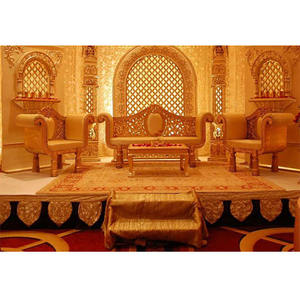 Elegante artesanía de madera sofá de boda Maharajah muebles de boda tallados en madera elegante conjunto de sofá de boda tallado en madera - Product Image 1