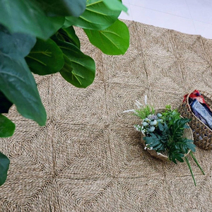 Tapis de mer Rectangle en jonc de mer, décoration de maison, tapis pour chambre à coucher au Vietnam, vente en gros, - Product Image 3