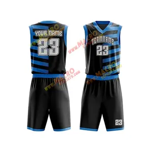 Groothandel Custom Design Basketbal Jersey Drop Shipping Shorts Sublimatie Omkeerbaar Basketbal Uniform Jersey