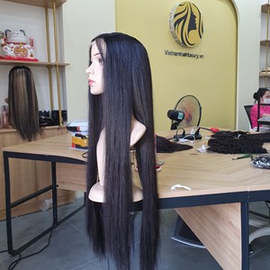 Straight Vietnamese Human Hair Closure <b>Frontal</b> <b>Wig</b> - Product Image 1