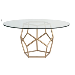 ท็อปโต๊ะกาแฟโลหะทำจากแก้วสำเร็จรูปสีทองทันสมัยของตกแต่งงานปาร์ตี้เฟอร์นิเจอร์บ้านดีไซน์ที่น่าสนใจ - Product Image 1