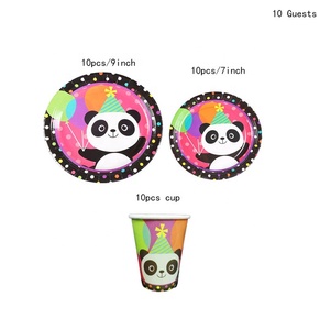 Ensemble de décorations de fête Panda <span class=keywords><strong>Vaisselle</strong></span> d'<span class=keywords><strong>anniversaire</strong></span> pour enfants comprenant des assiettes Serviettes Tasses-Décorations de mariage - Product Image 2
