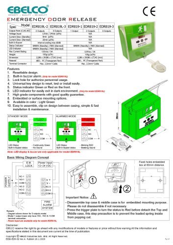 BEL EDR819 Single Pole Emergency Door Release Fire Alarm System for Home Security & Smoke Detection for Home Use · image 5