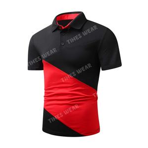 Camiseta de manga corta para hombre, Polo informal con contraste de bloque de Color liso, estilo personalizado - Product Image 1