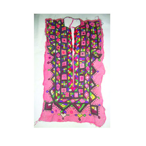 Parche de vestido afgano bordado con yugo de cuello indio Vintage, tela de algodón hecha a mano con apliques de trabajo de espejo y artesanía de costura con logotipo - Product Image 1