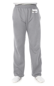 Pantalon de survêtement en molleton à fond ouvert pour hommes, en mélange de coton, avec ceinture élastique, avec cordon de serrage et pochettes latérales, nouveau - Product Image 5