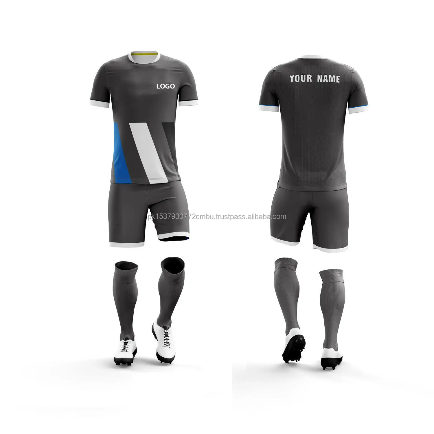 Summer Wholesale Men Blank Long Sleeve Soccer Tracksuit Wear Custom Jersey 2022 Football Uniform Set