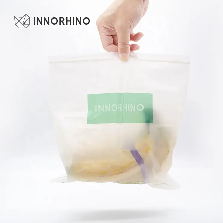 Biodegradable Ziplock Transparent Mylar Bag For Roasted Chicken Package Clothing custom logo INNORHINO