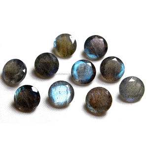 100% labradorita de fuego azul natural forma redonda facetada y corte de cabujón preciosa piedra preciosa labradorita curativa en tamaños calibrados - Product Image 3