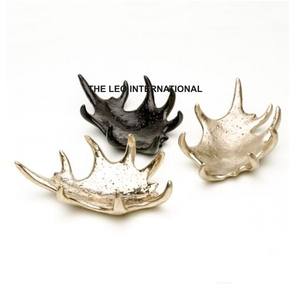 Ensemble de 2 bols en métal aluminium plaqué argent de forme ronde unique pour servir des fruits et des snacks Bol décoratif pour la maison - Product Image 5