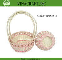 Panier de fleurs tissé en rotin avec poignée pour afficher des paniers de stockage de fleurs fraîches