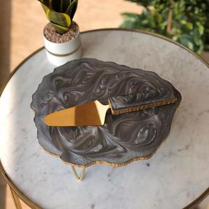 ยืนเค้กเรซินกับเซิร์ฟเวอร์เค้กอาเกตดูมีขนาดที่กำหนดเองและสีขายร้อนจากอินเดีย - Product Image 2