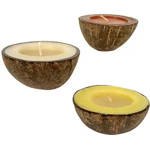 COCONUT SHELL BOWL CANDLE NATURAL HANDMADE CANDLE THE GREAT GIFT CONTACT TO +84 911 695 402
