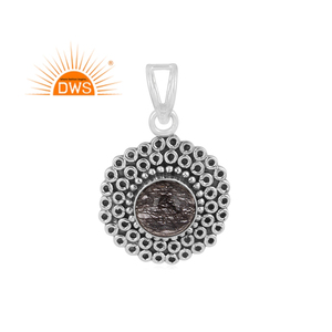 ที่ขายดีที่สุดออกซิไดซ์เงินสเตอร์ลิงธรรมชาติสีดำ Rutile พลอยจี้สำหรับผู้หญิงเครื่องประดับผู้ผลิต - Product Image 1