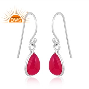 Pendientes de plata de ley 925 con gema de Calcedonia Rosa Natural, joyería fina para mujeres - Product Image 2