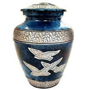 Hermosa urna de resina de mariposa Púrpura, la urna de cremación de metal de latón más vendida para 200 cenizas cúbicas, diseño de mariposa dorada con esmalte - Product Image 2